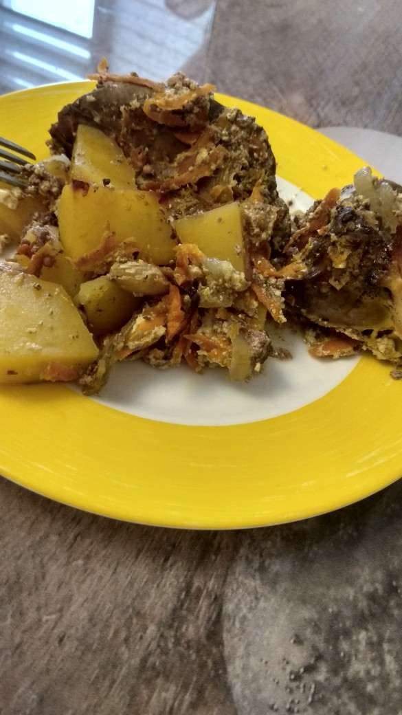 Селянская печень в горшочке
