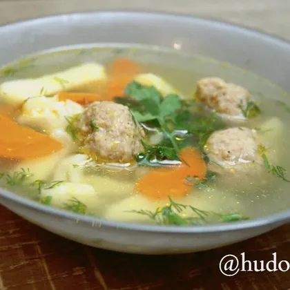 Легкий суп с фрикадельками #кулинарныймарафон