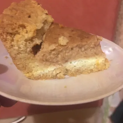 Песочный пирог с яблочно-сливочной начинкой