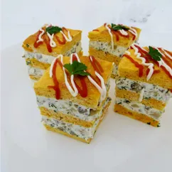 Закусочное пирожное с грибами и брынзой