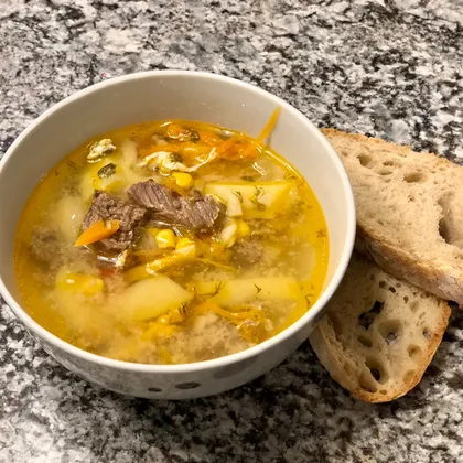 Ароматный суп с кукурузой