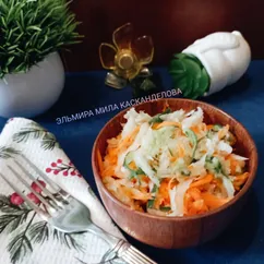 Салат из дайкона с морковью и огурцом