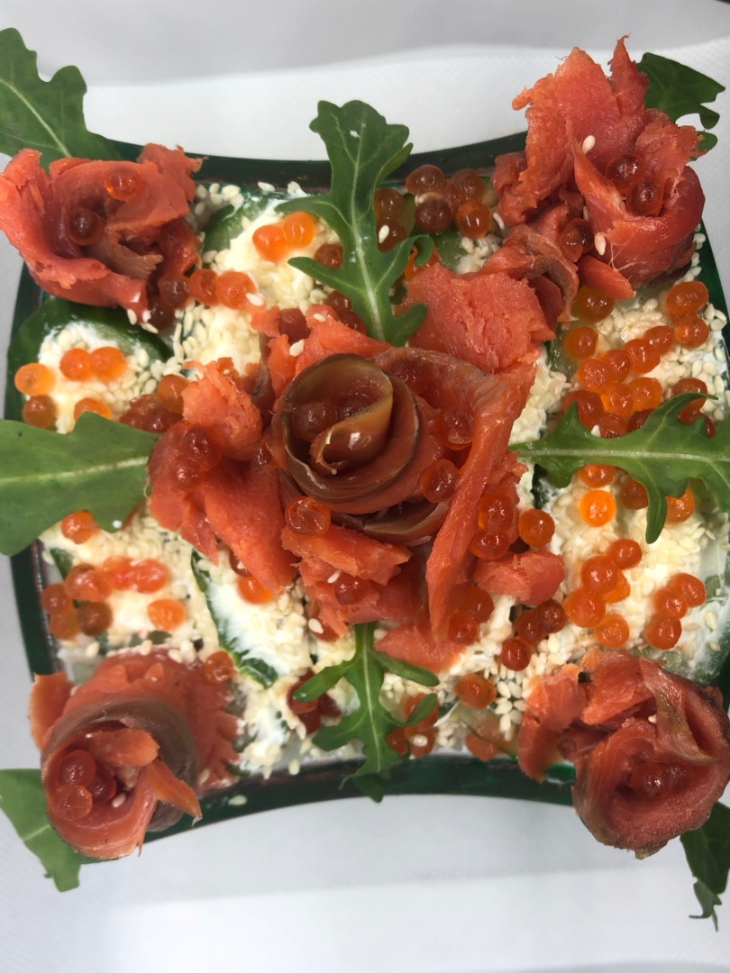 🎂Тортик а-ля суши 🍣 
из морепродуктов👑🍤😋