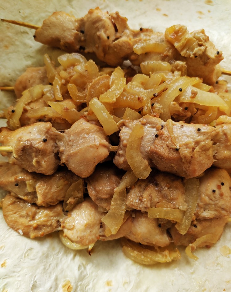 Шашлык из куриной грудки в духовке