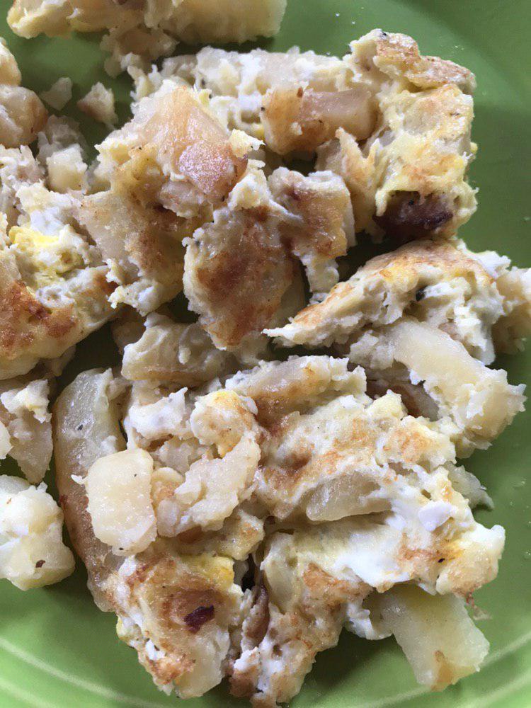 Жареный картофель  с яйцом