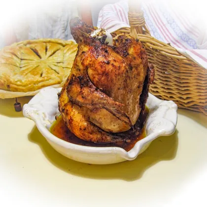 Хрустящая жареная курица из духовки. Knuspriges Brathähnchen aus dem Ofen