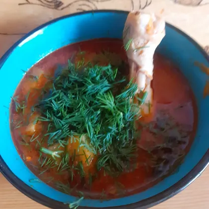 Томатный суп с сырными клецками