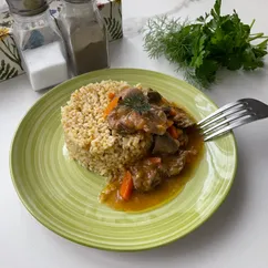 Гуляш из куриных сердечек