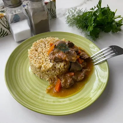 Гуляш из куриных сердечек