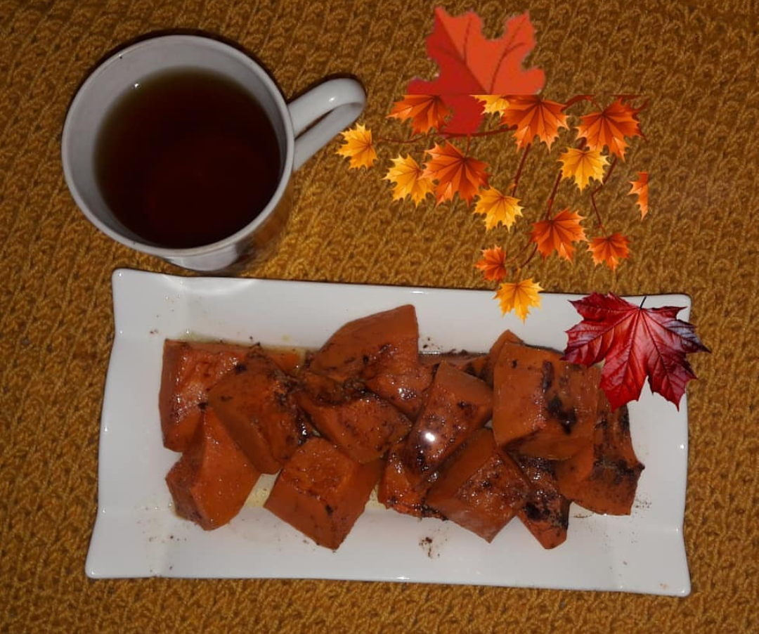 Тыква запеченная с корицей и сахаром
