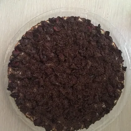 Быстрый пирог с черешней и тёмным шоколадом #непп