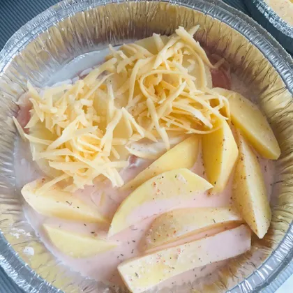 «Картошка с куриной грудкой под ананасами»