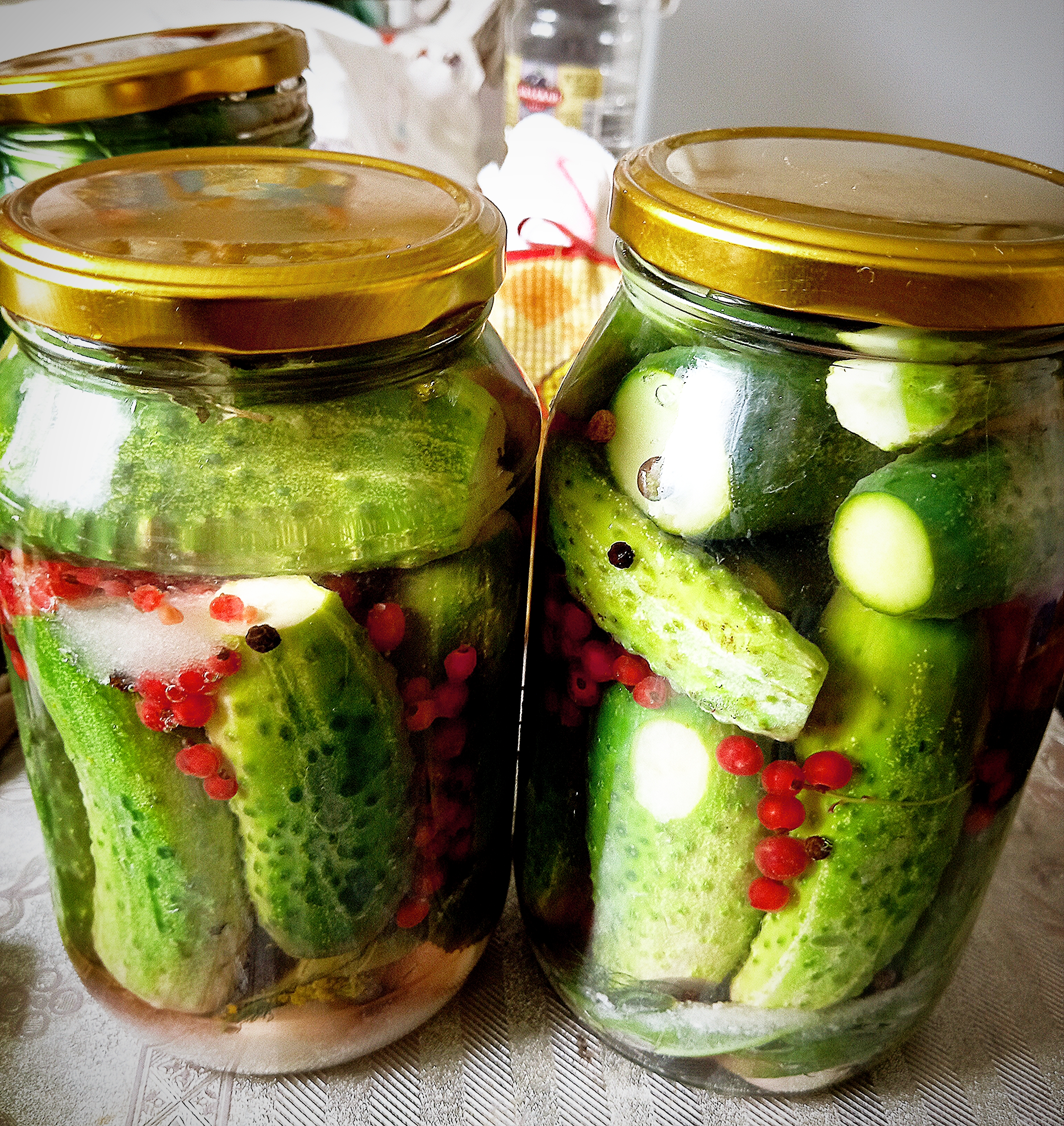 Маринованные огурцы с красной смородиной 