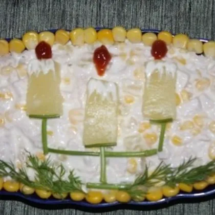 Новогодний салат «Канделябры»