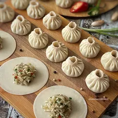 🥟Китайские пельмени на пару с индейкой и дайконом