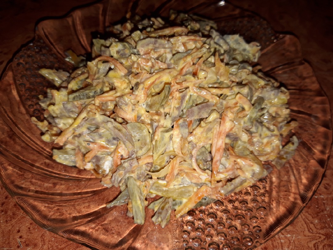 Салат из куриных желудочков рецепт с фото