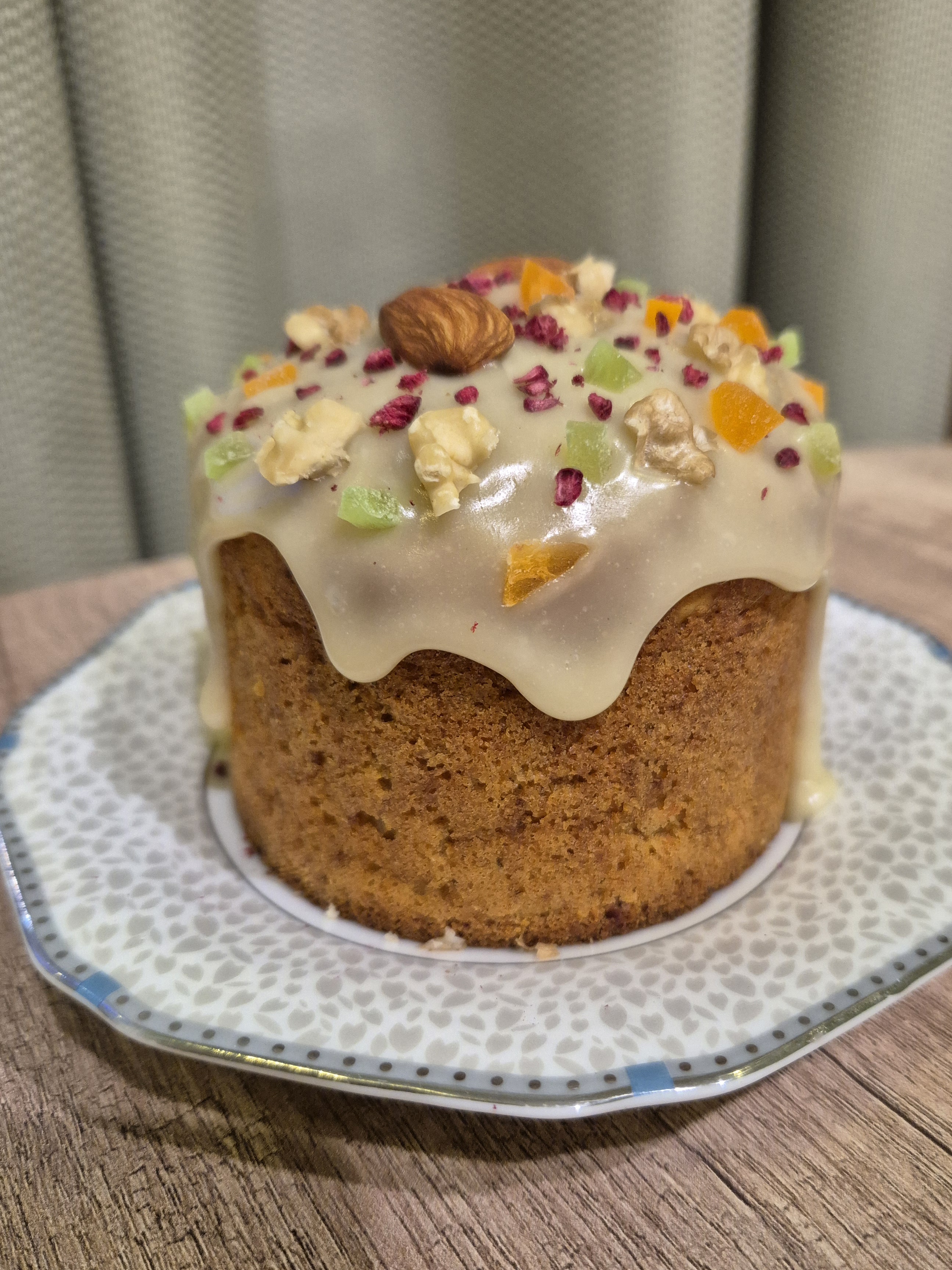 Морковный кулич (бездрожжевой) с начинкой