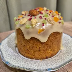 Морковный кулич (бездрожжевой) с начинкой