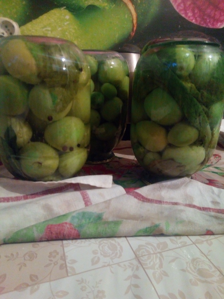Маринованные зелёные помидору на зиму