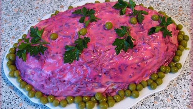 Салат шуба вегетарианский