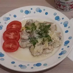 Жульен с курицей и шампиньонами