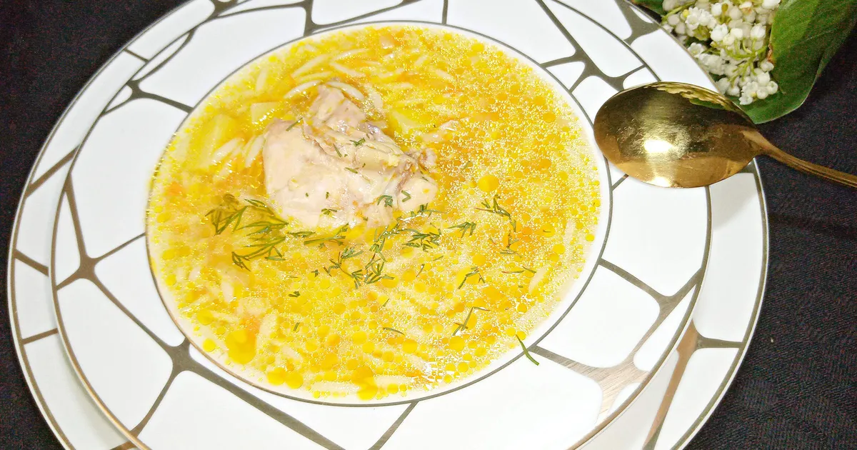 Суп на курином бульоне с пастой "Орзо" рецепт с фото пошаговый от ...