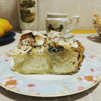 Творожный пирог из лаваша с заливкой