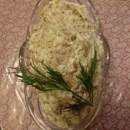 Мясной салат с зелёной редькой