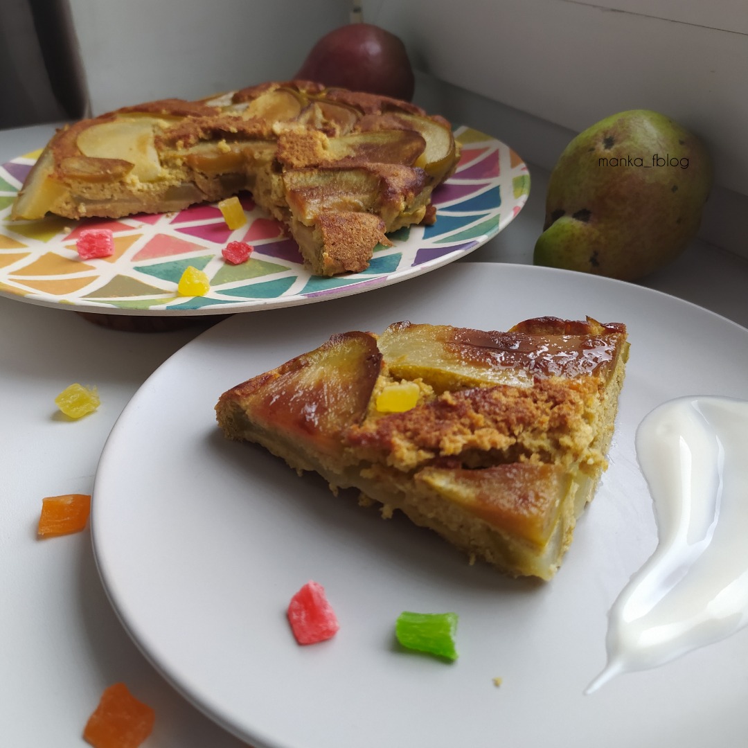 Пирог Невидимка с яблоками и грушами