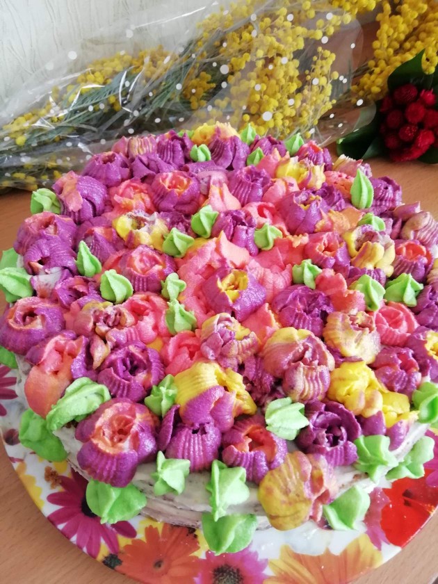 Бисквитный 🍵торт с кремом пломбир🍦