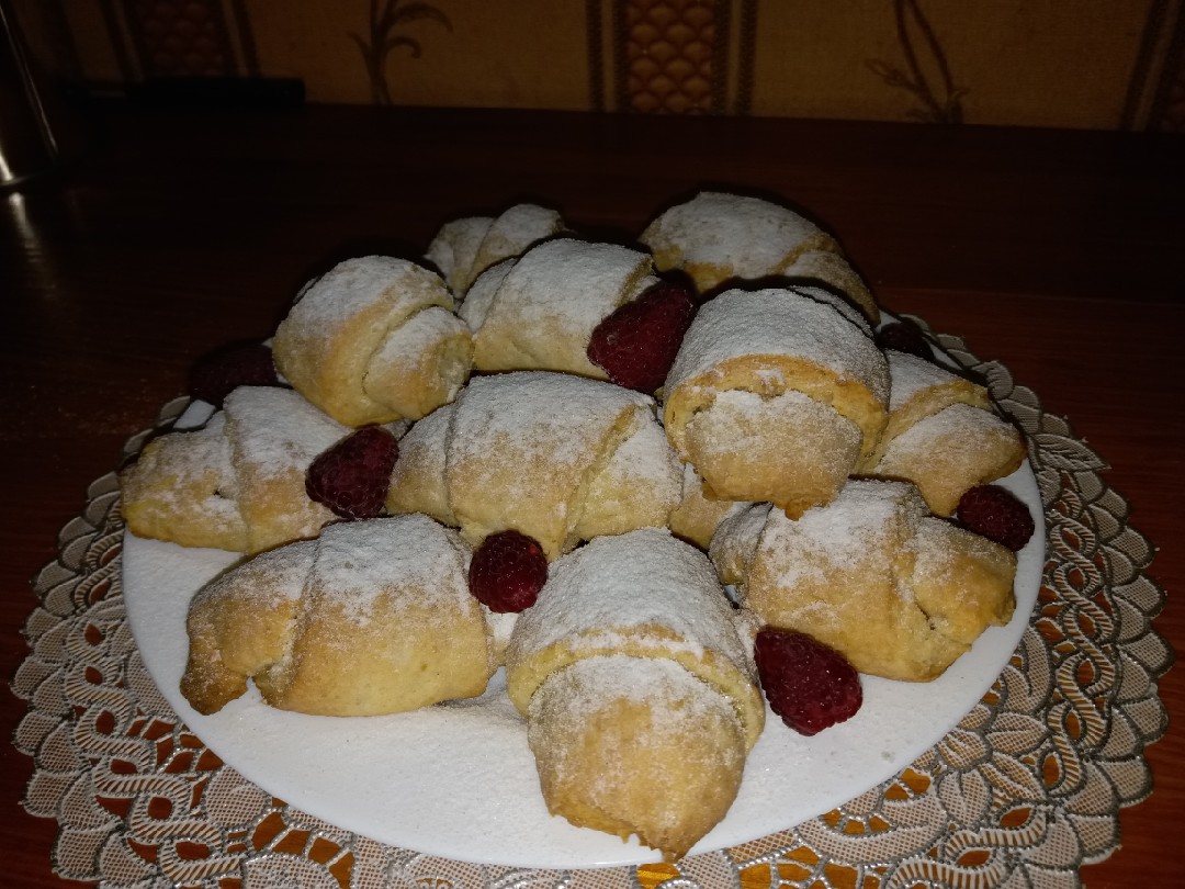 Творожные мини круасаны с яблоками