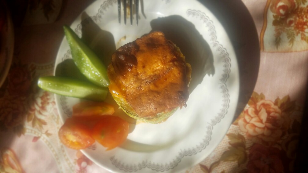 Кабачки с ветчиной и сыром