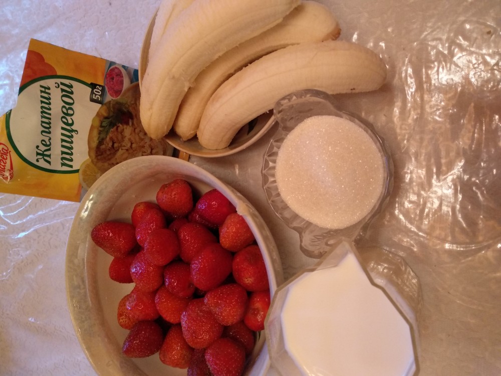 Волшебный мусс с клубникой и бананами
