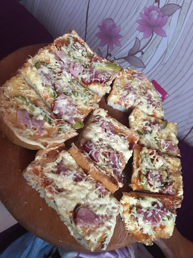Пицца на батоне 🤗🍕