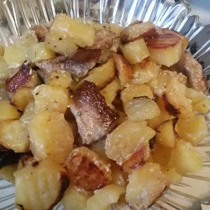 Картошка с мясом в рукаве-духовке