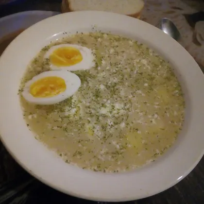 Суп из куриных окорочков с яйцом