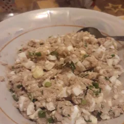 Салат с печенью рыбы