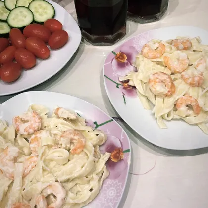 Паста с креветками🍤