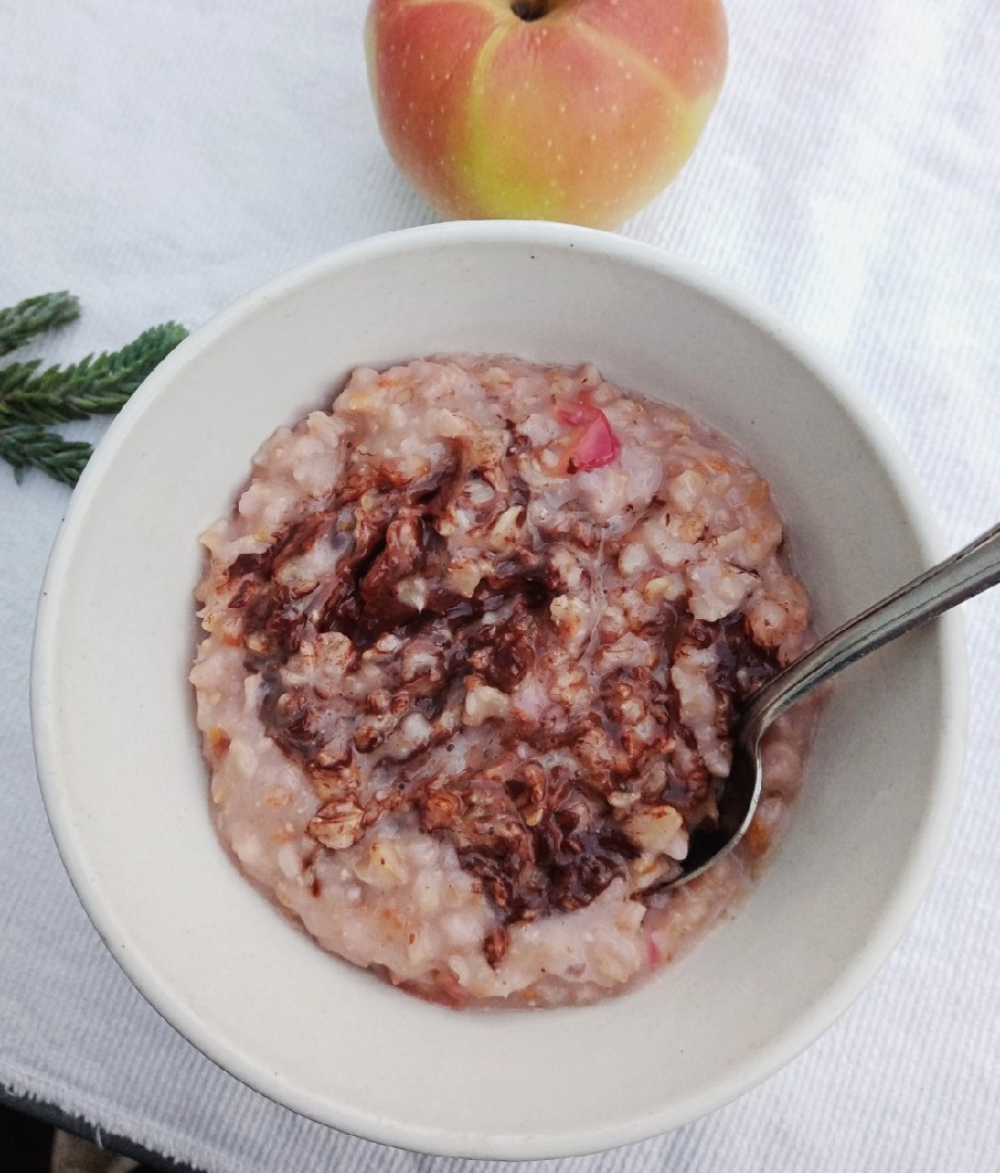 Овсянка с вишней и шоколадом 🍒