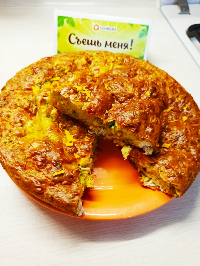 Пирог с курицей и грибами, пошаговый рецепт на ккал, фото, ингредиенты - Марина