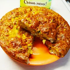 Заливной пирог с курицей, сыром и зеленью-выручалочка в любой день