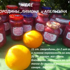 Желе из смородины, лимона и апельсина