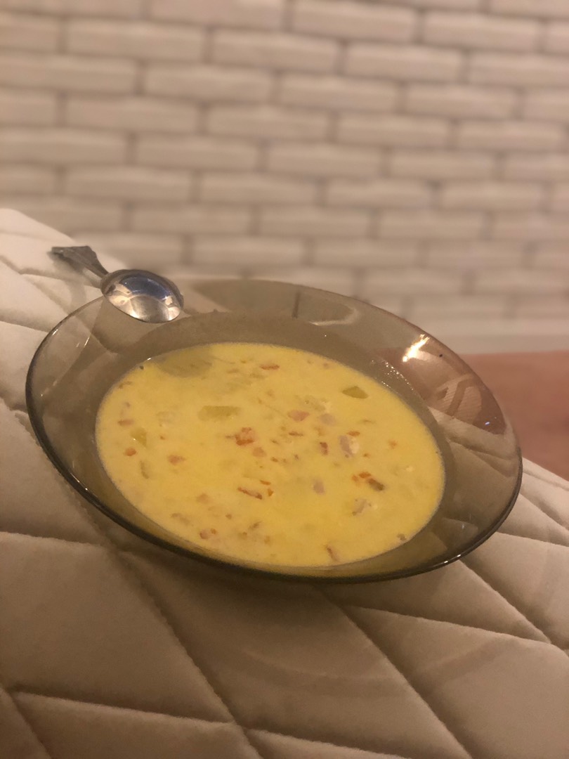 Сливочно-сырный суп 🥣 с ветчиной