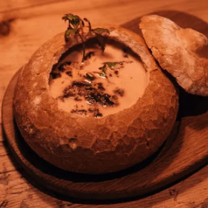 Чешский грибной суп в хлебе 🥖