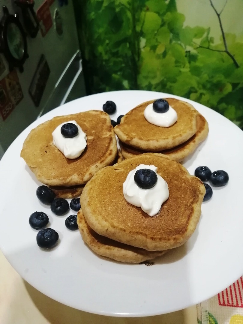 Оладушки из цз муки пшеничной и йогурта. 🤗👍 Отличный завтрак для семьи за 15 минут. 🥞