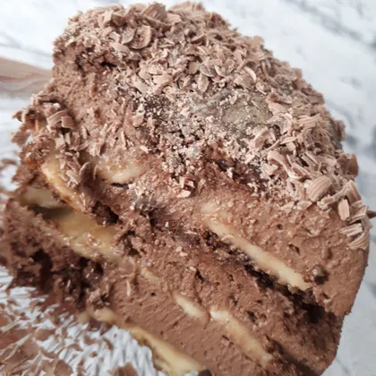 Шоколадно-банановый торт из пряников