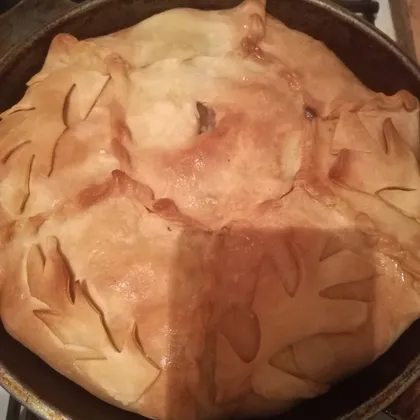 Пирог с мясом с картофелем