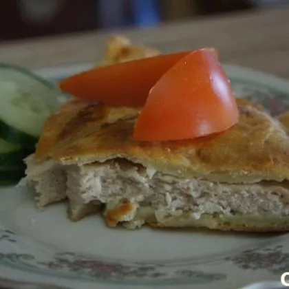 Картофельный пирог с начинкой из куриного фарша
