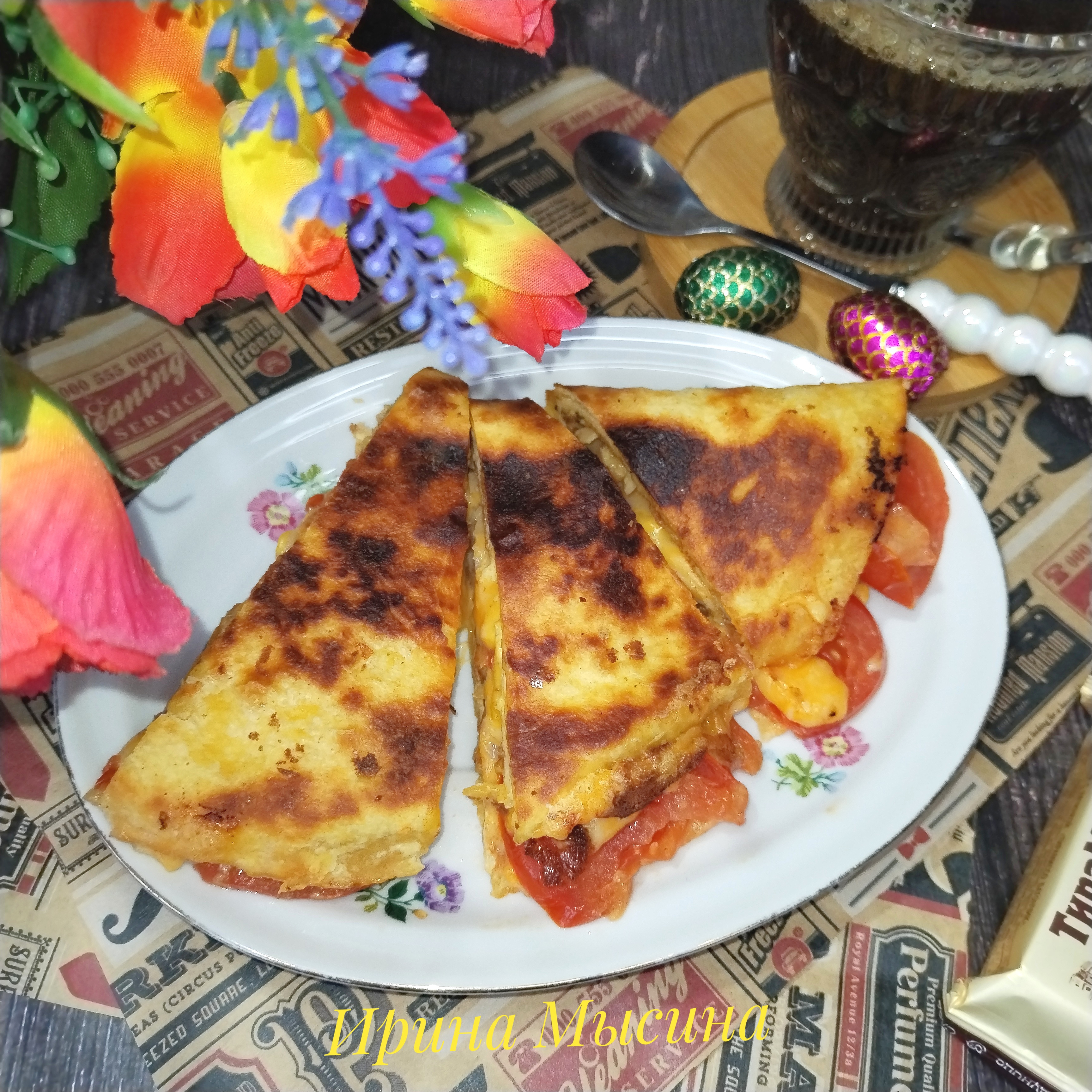 Горячий завтрак в тортилье 