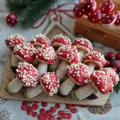 Новогоднее и Рождественское печенье «Мухоморы» 🍄 